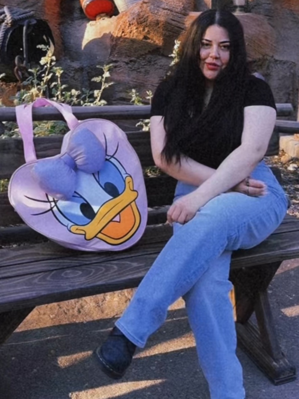 Disney Parks Daisy Duck Face Canvas Tote bag